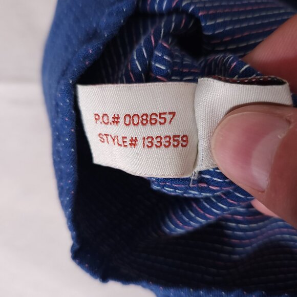 Carbon2Cobalt Pointillism Button Down Shirt Mens Large Blue 100% Cotton 133359 - Picture 13 of 15